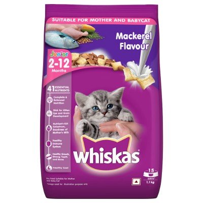1. Whiskas Mackerel Kitten Dry Food